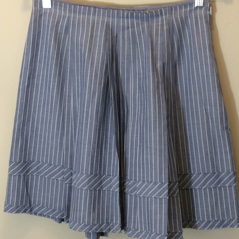 Madewell Blue & White Striped Pleated Skirt Size 2